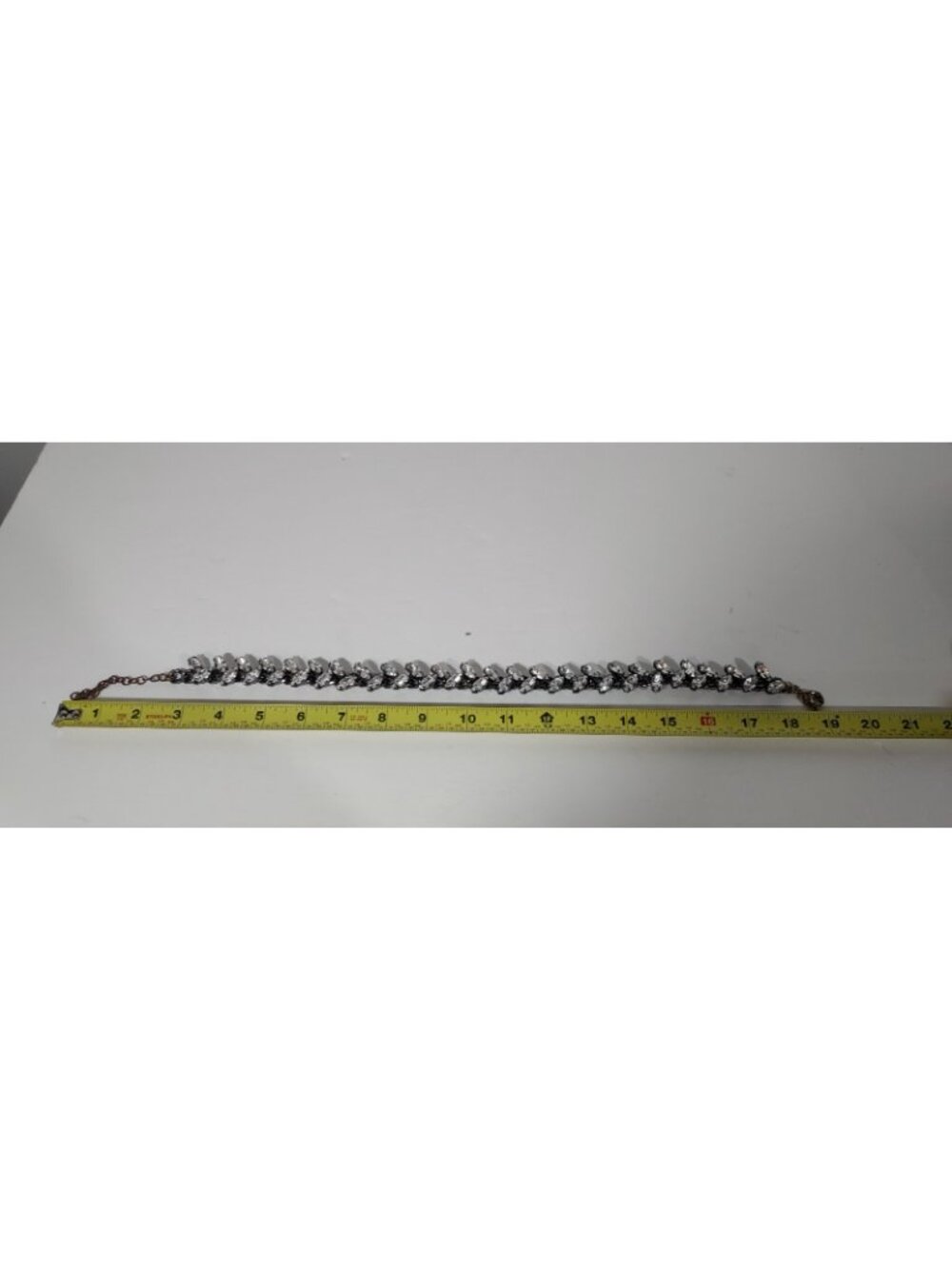 Wedding Statment Zara Heavy Prong Set Rhinestone Bling Neckless Black Back Chain - Picture 8 of 9